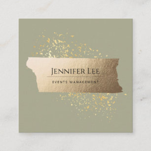 Olive Green Elegant Minimalist	Professional Social Square Business Card