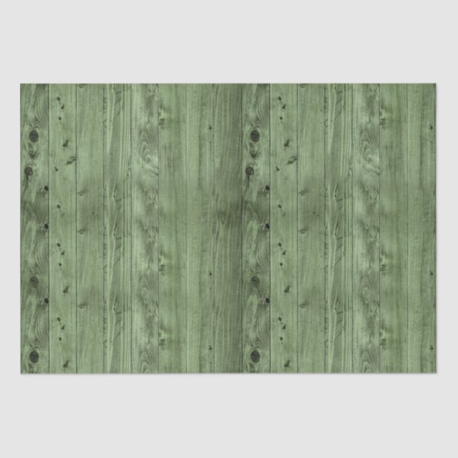 Olive Green Faux Wood Tissue Paper (Front)