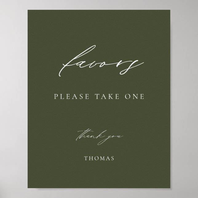 Olive Green Favour Poster (Front)