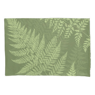 Olive green fern pillowcase