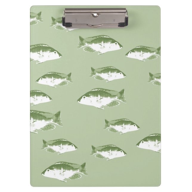 Olive green fish clipboard (Front)