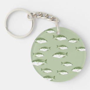 Olive green fish key ring