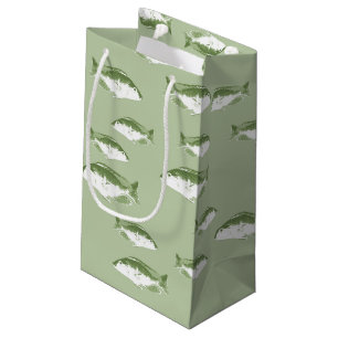 Olive green fish small gift bag