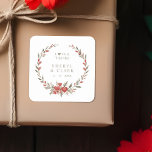 Olive Green Floral Hearts Romantic Wedding Wreath Square Sticker<br><div class="desc">Olive Green Floral & Hearts Romantic Wedding Garland Square Stickers. A Romantic Touch for Your Wedding Add a touch of elegance and romance to your wedding celebration with our Olive Green Floral & Hearts Romantic Wedding Garland Square Stickers. These stickers are perfect for personalizing and decorating every detail of your...</div>