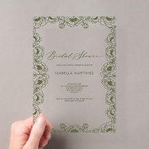 olive green floral simple classic bridal shower