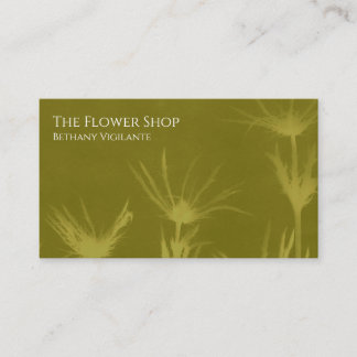 Olive Green Flower Business Card 
