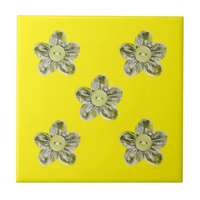 Olive green flowers for kitchen tile (Front)