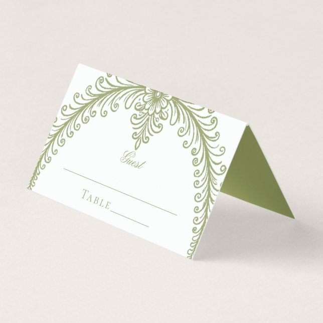 Olive Green French Flourish Arch Wedding (Front)