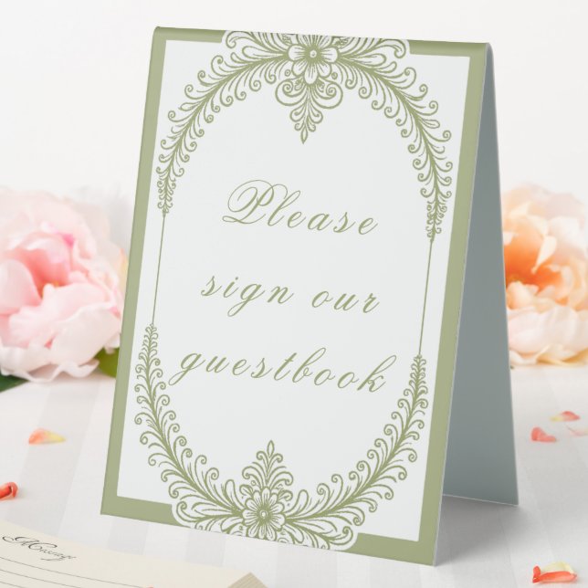 Olive Green French Flourish Frame Wedding (In SItu (Wedding))