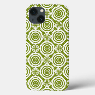 Olive Green Geometric Design Cute Pattern iPhone 13 Case