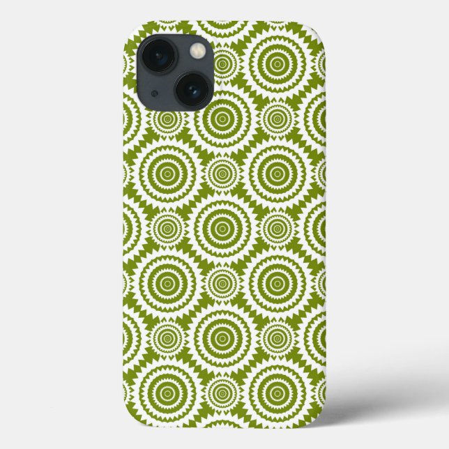 Olive Green Geometric Design Cute Pattern Case-Mate iPhone Case (Back)