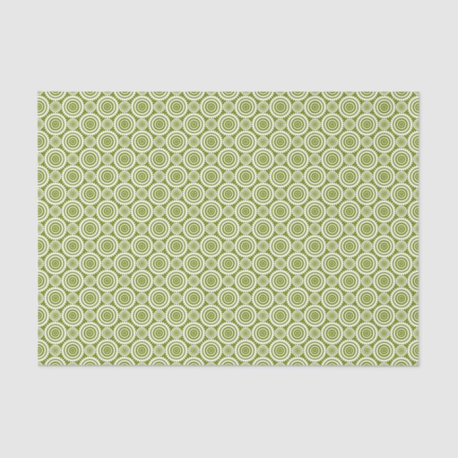 Olive Green Geometric Design Cute Pattern Tissue Paper (Front)