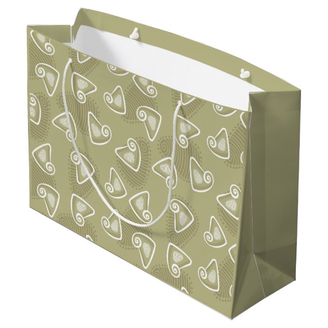 Olive Green Geometric Gift Bag (Back Angled)
