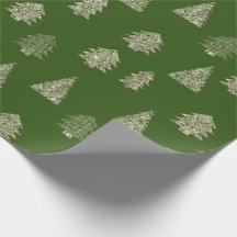 Olive Green Glitter Christmas Trees