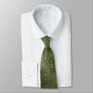 Olive Green Glitter Tie