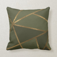 Olive Green Gold Bronze Geometric Glam Chic 
