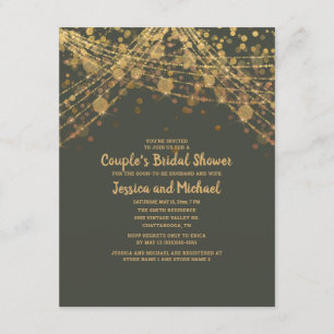 Olive Green Gold Couple's Bridal Shower Invitation