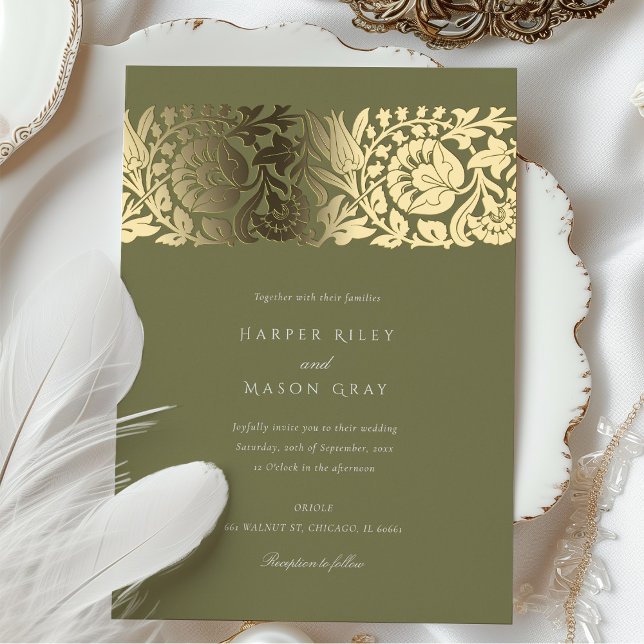 Olive Green Gold Floral Wedding (Creator Uploaded)