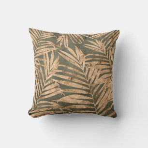 Olive Green/Gold Leaf /Zebra Reversible Pillow