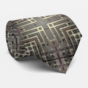 Olive Green Gold Metalic Pattern Tie
