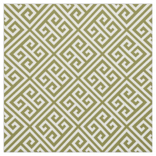 Olive Green Greek Key Fabric