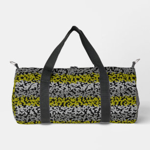 Olive green grey black digital pixelated stripes duffle bag