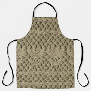 Olive Green Handmade Lace Pattern Apron