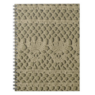 Olive Green Handmade Lace Pattern Notebook