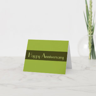 Olive Green Happy Anniversary Card