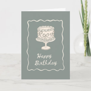 Olive Green Happy Birthday  Card