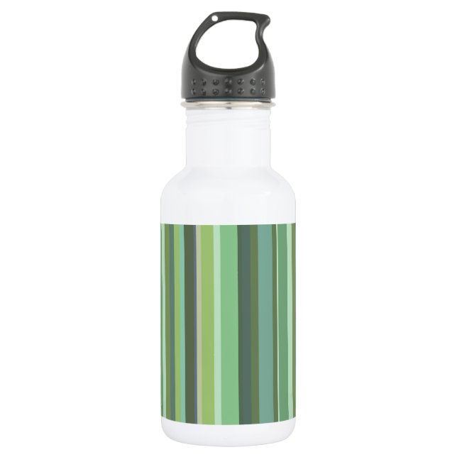 Olive green horizontal stripes 532 ml water bottle (Front)