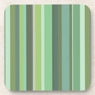 Olive green horizontal stripes coaster