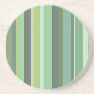 Olive green horizontal stripes coaster