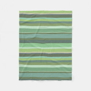 Olive green horizontal stripes fleece blanket