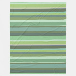 Olive green horizontal stripes fleece blanket