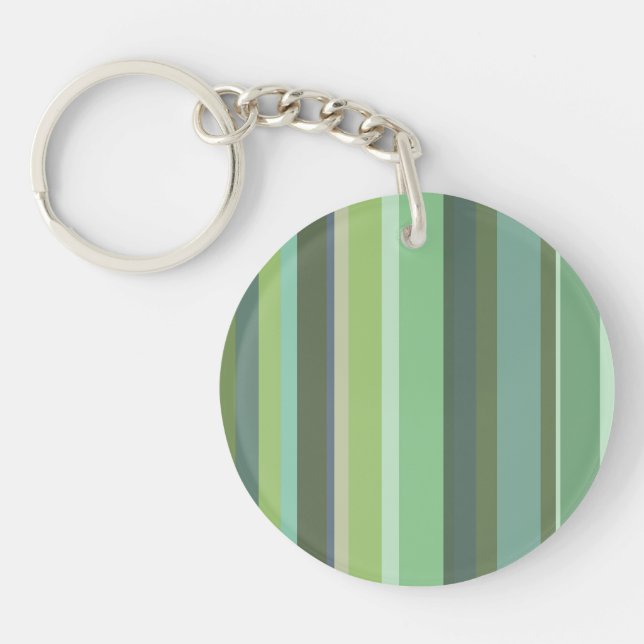Olive green horizontal stripes key ring (Front)