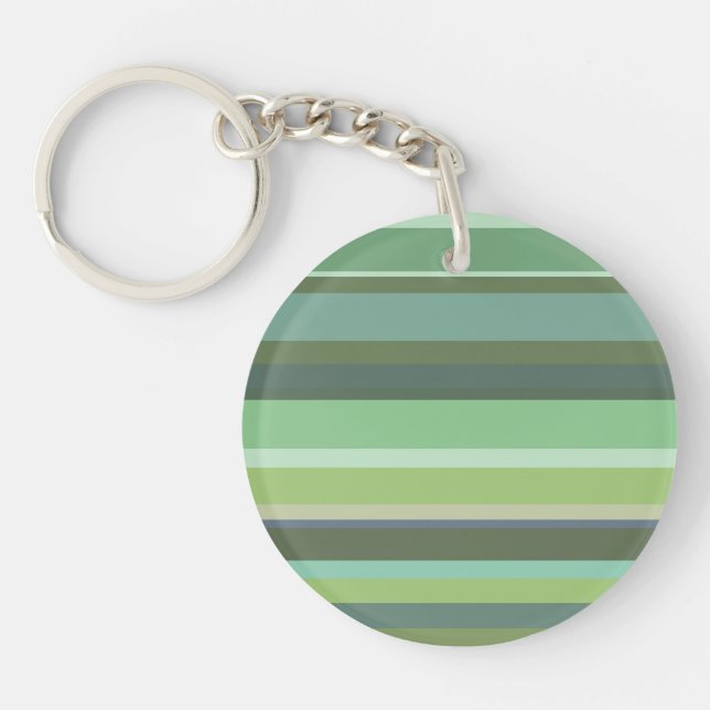 Olive green horizontal stripes key ring (Front)