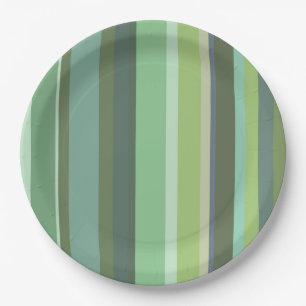 Olive green horizontal stripes paper plate