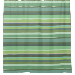 Olive green horizontal stripes shower curtain