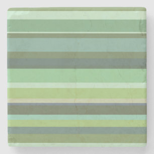 Olive green horizontal stripes stone coaster