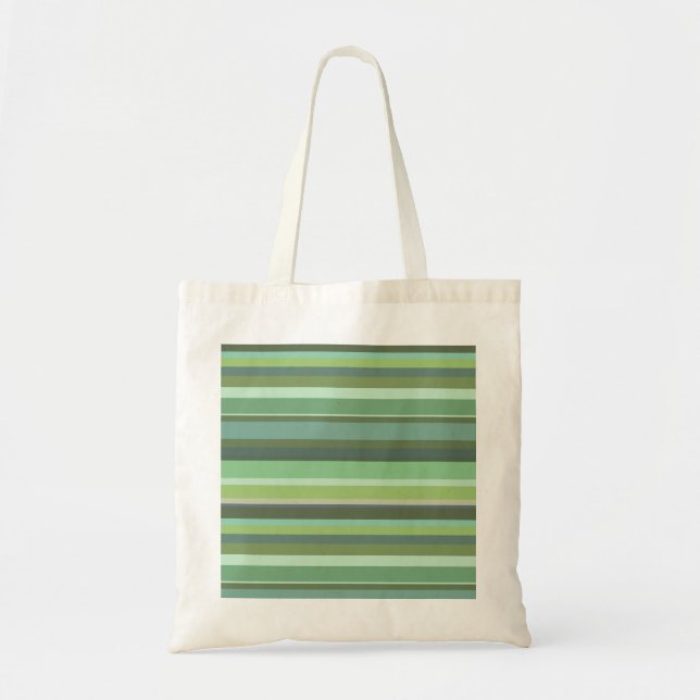 Olive green horizontal stripes tote bag (Front)