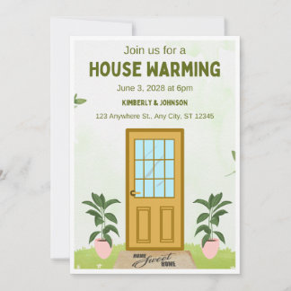 Olive Green  House Warming Invitation Card Set