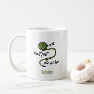 Olive Green Knit Fast, Die Warm Coffee Mug
