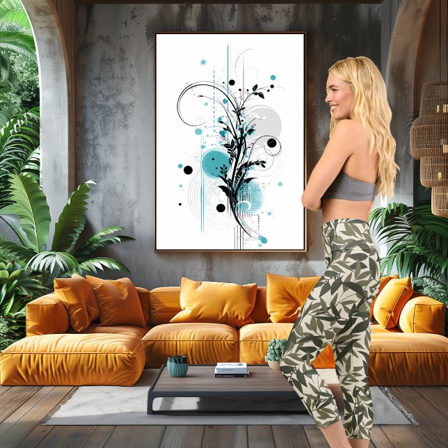 Olive Green Leaf Pattern with Custom Text and Logo Capri Leggings (Creator Uploaded)