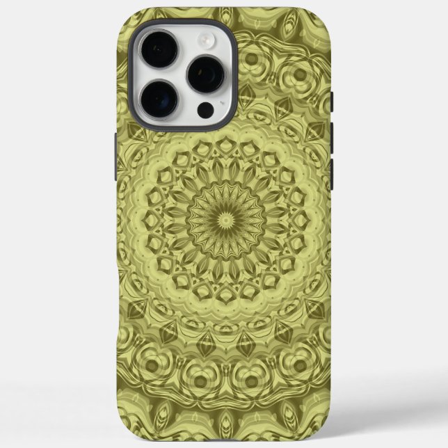 Olive Green Mandala Pattern Design Case-Mate iPhone Case (Back)
