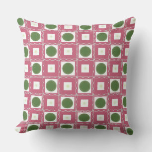 Olive Green Matches Dark Pink Shapes Cushion