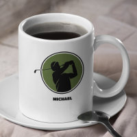 Olive Green Mens Golf Silhouette