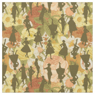 olive green mid century 1950s vintage silhouette fabric
