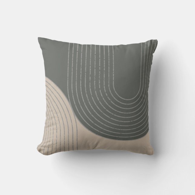 Olive Green Minimalist Design Cushion (Front)