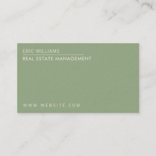 Olive green minimalist elegance business card